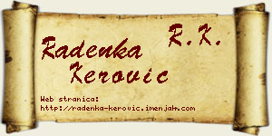 Radenka Kerović vizit kartica